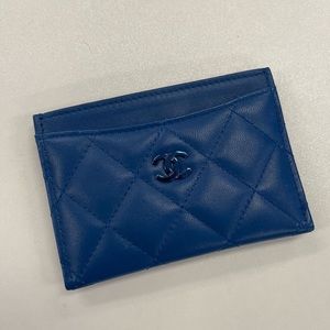 Chanel cardholder blue rainbow lambskin (Limited edition)